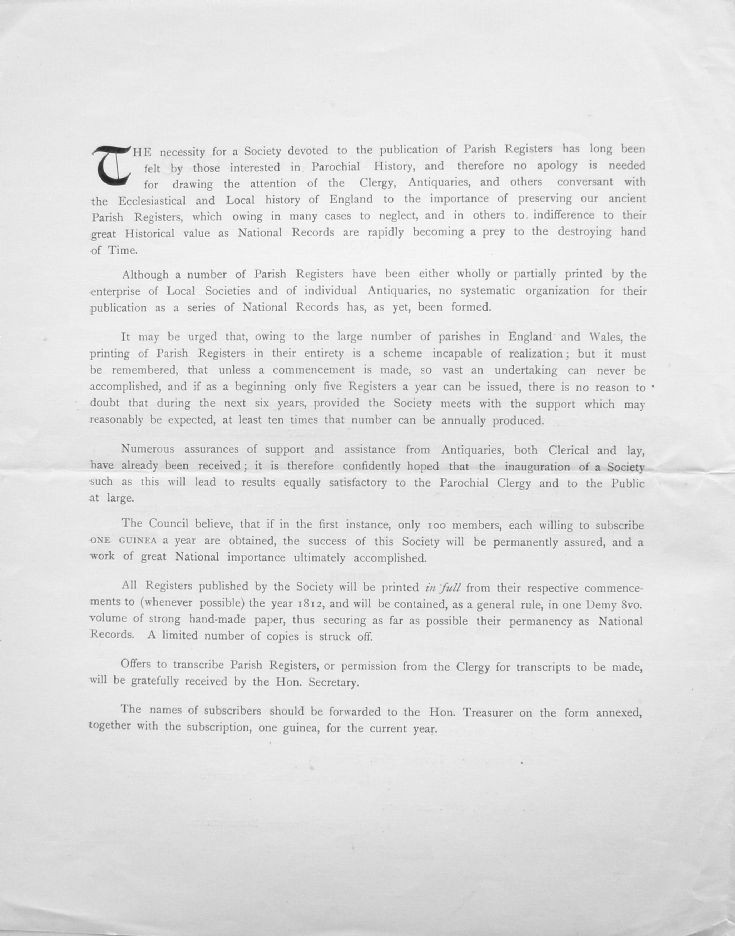 Parish Register Society - page 2
