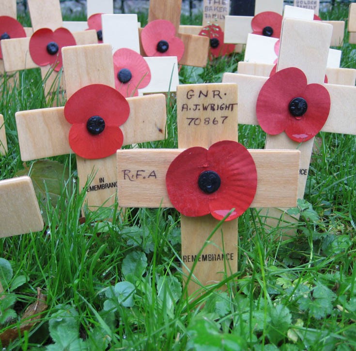 In memory of Gunner A J Wright 70867 R F A