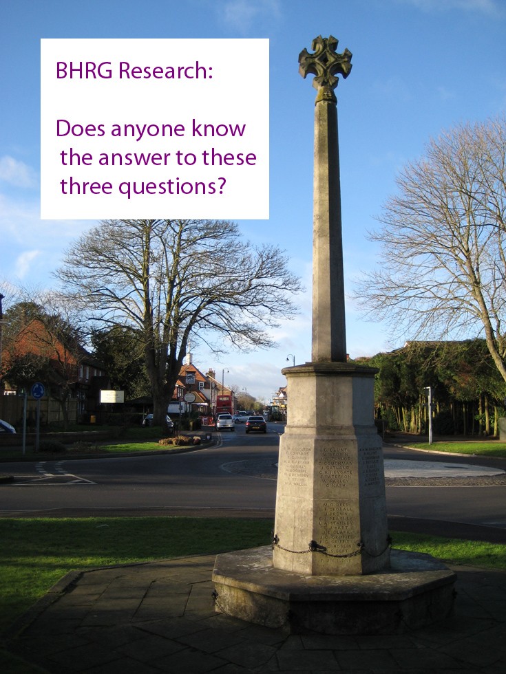 Banstead War Memorial - unanswered questions