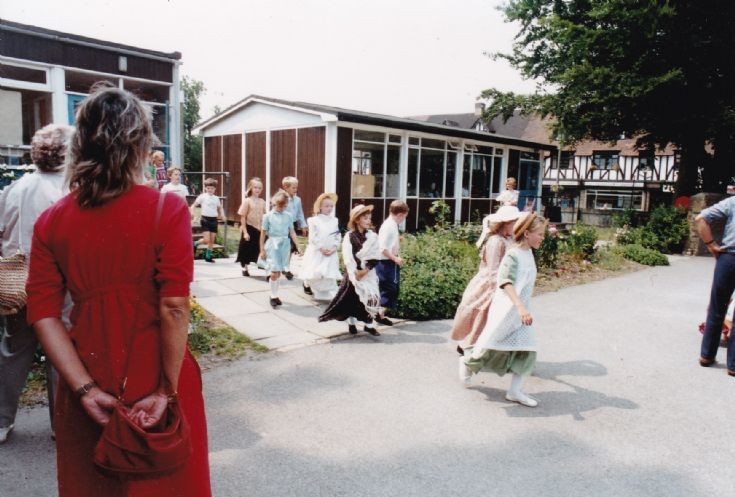 Village school out to the playground