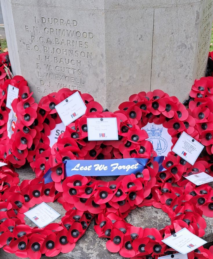 Wreaths and messages at this year's Service (2024)